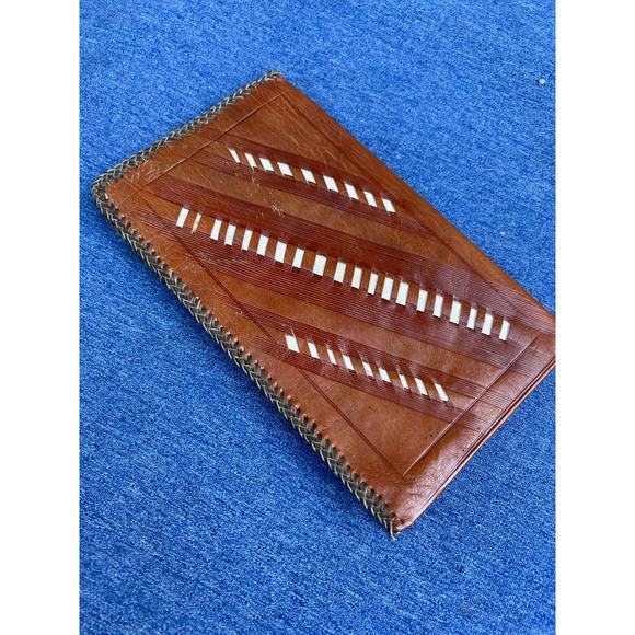 Vintage Leather Check Wallet - Picture 5 of 5